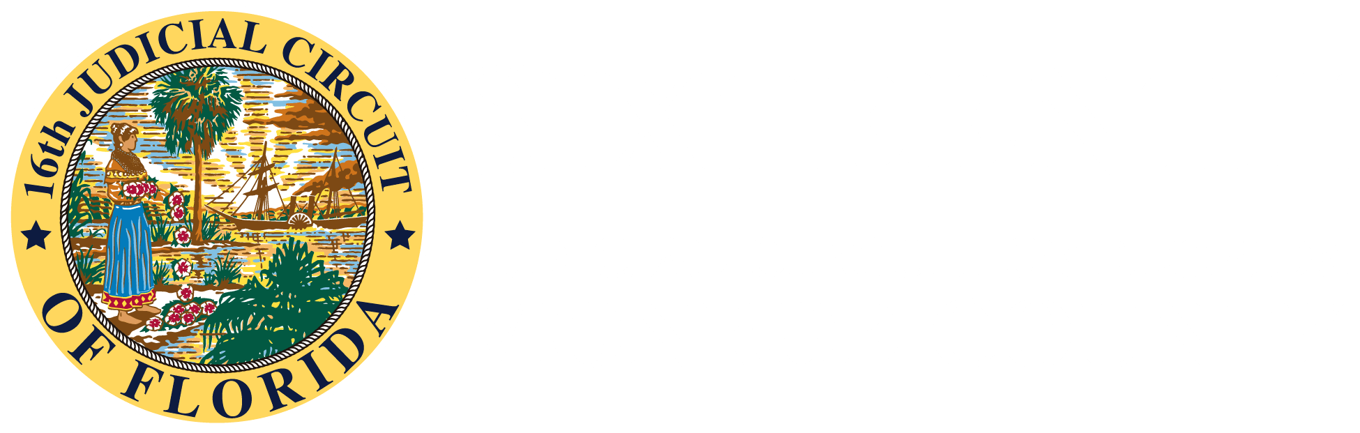 16th Circuit Court of Florida Logo with white text